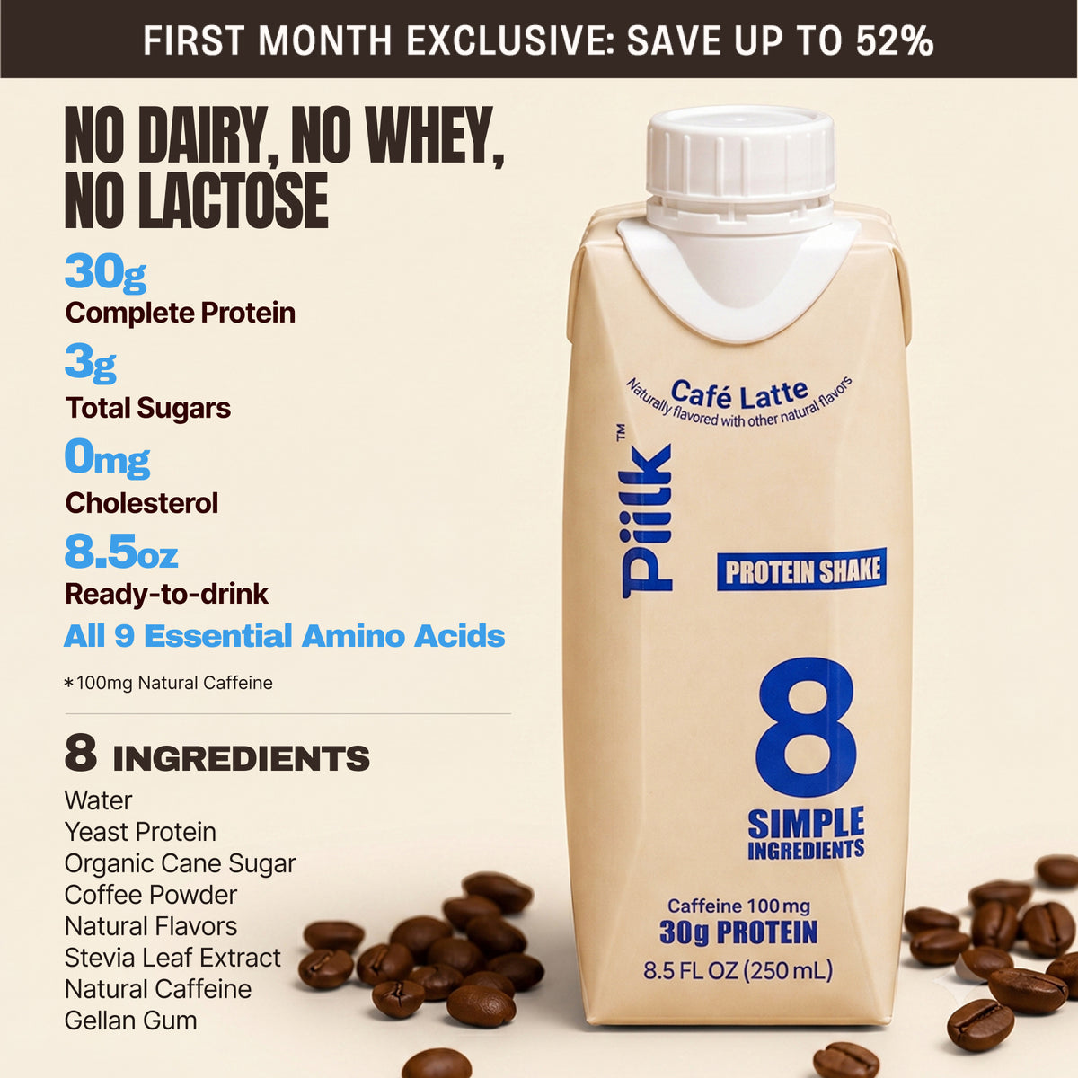 PIILK Protein Café Latte image 1